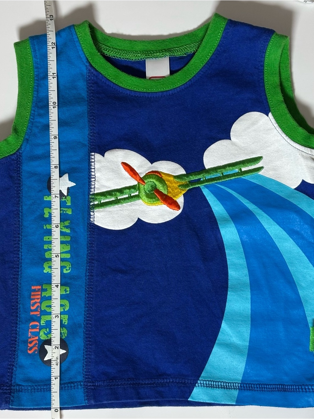 Rare Vintage Y2K Little Tikes Flying Aces Airplane Graphic Tank Top Shirt Retro - Picture 9 of 10